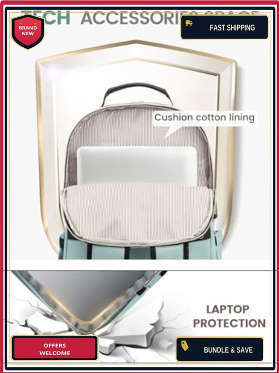 Quilted Laptop Backpack Purse for Women Work Travel Computer Bags College USB